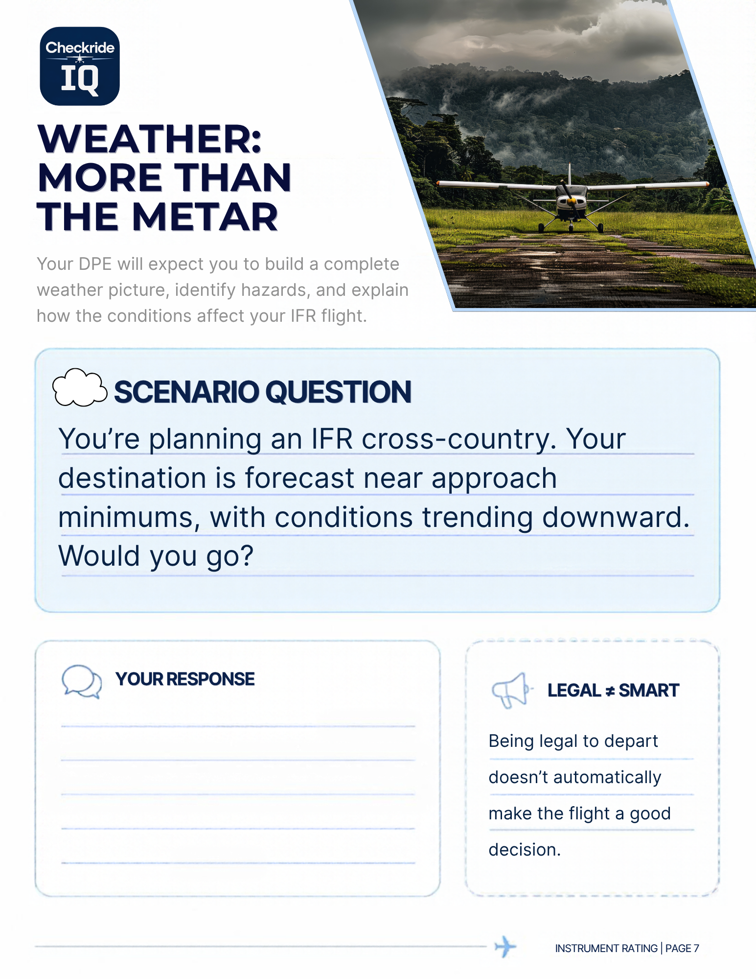 Guide page 7: Weather scenario question